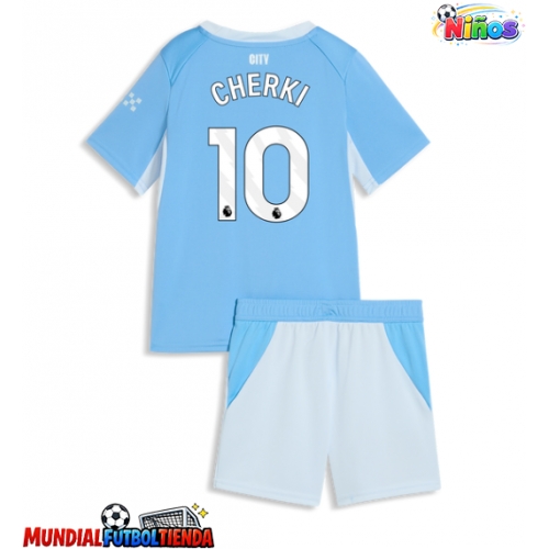 Camiseta Manchester City Rayan Cherki #10 Primera Equipación Replica 2026-27 para niños mangas cortas (+ Pantalones cortos)